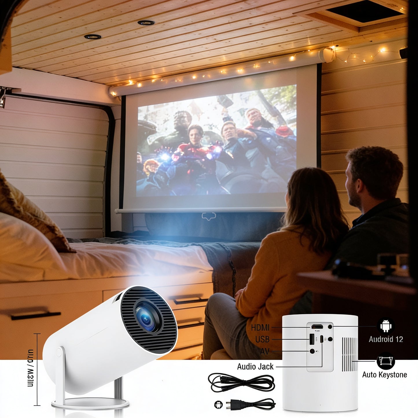 CINE GIGANTE EN TU FURGO SIN PERDER ESPACIO, AHORRANDO BATERÍA